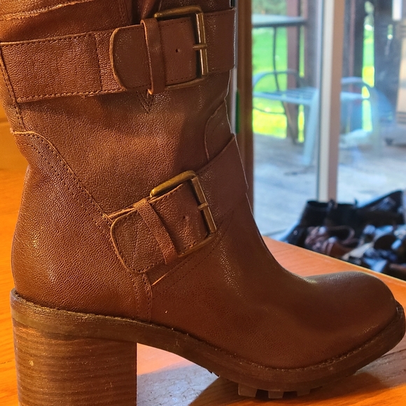 Sz 7 Leather Combat style booties - Picture 5 of 8